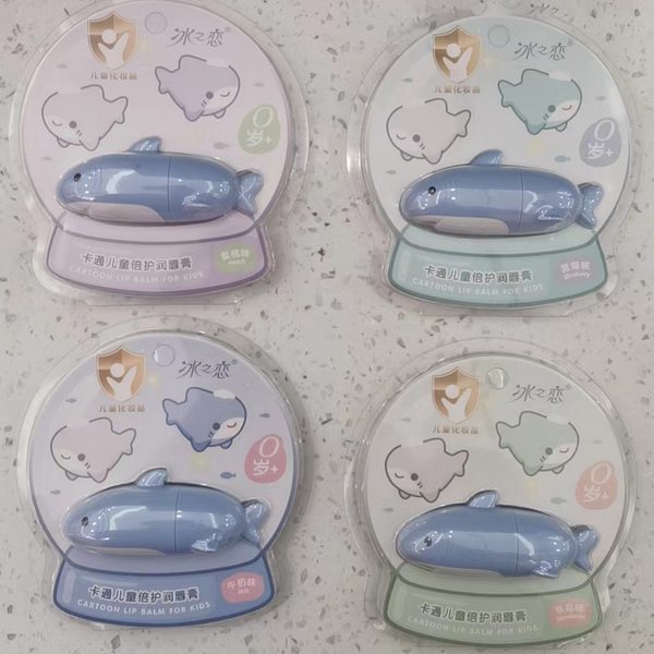 Midi Cartoon Kids Double Lip Balm/Shark/mixed