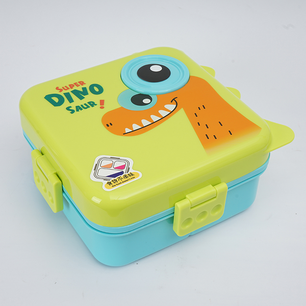 MIDI 1590ml+70ml Dinosaur square bento box/mixed