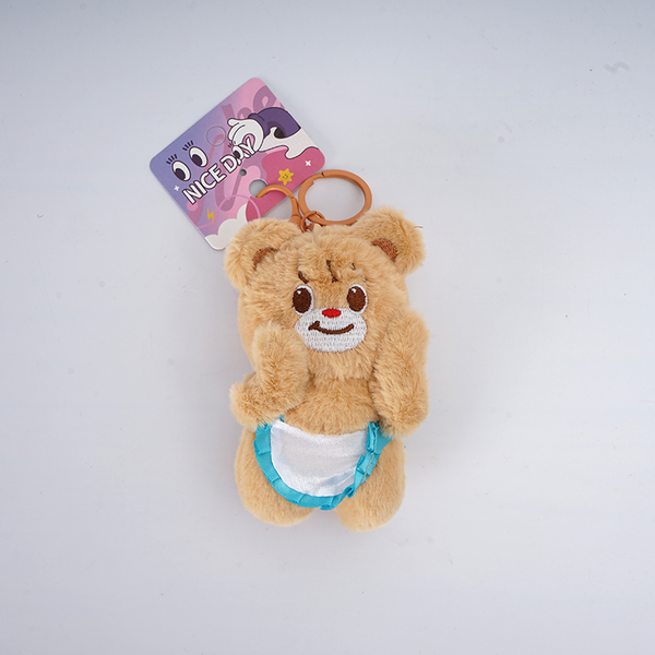 MIDI Cream bear plush keychain/mixed