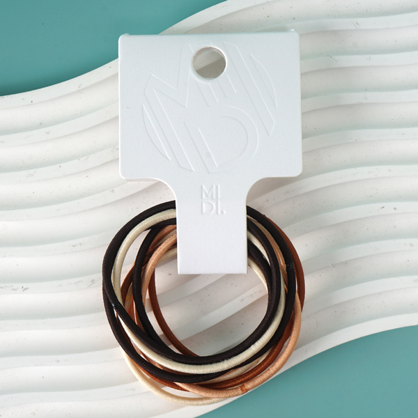 MIDI Basic color high ponytail rubber band set of 10 pieces/mixed