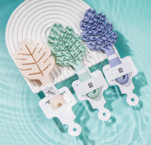 MIDI Silicone leaf shaped hair brush/blend