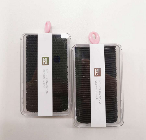 MIDI Textured black small circle boxed rubber band\Black