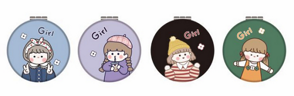 MIDI Cute little girl portable mirror/round
