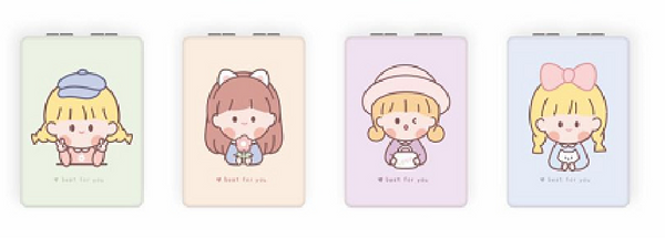 MIDI Sweetheart Girl Pocket Mirror/Rectangular