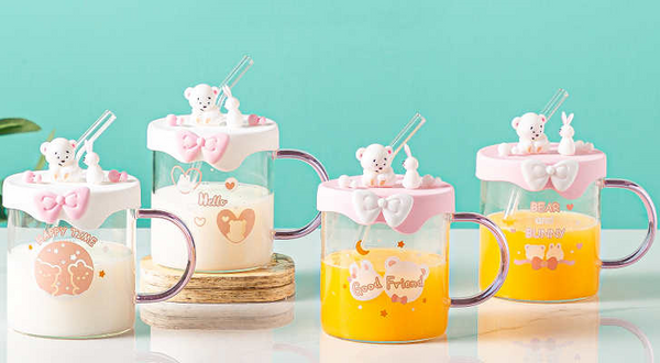 MIDI 450ml bear straw glass/Mixed