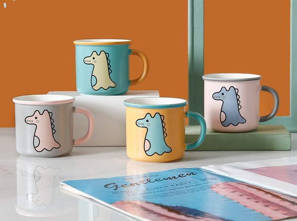 MIDI 350ml hand-painted dinosaur mug/Mixed