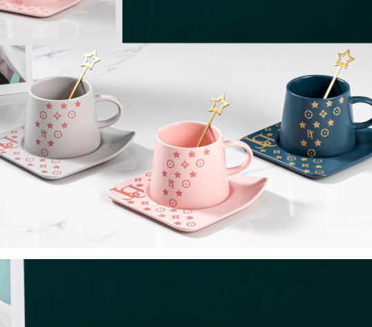 MIDI 240ml European style pattern ceramic cup/Mixed