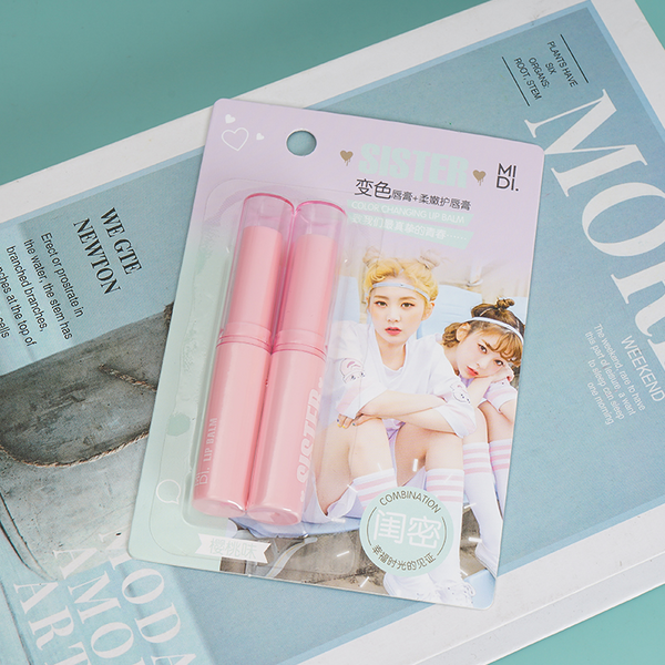 MIDI Color changing lip balm + Soft lip balm/Cherry flavor