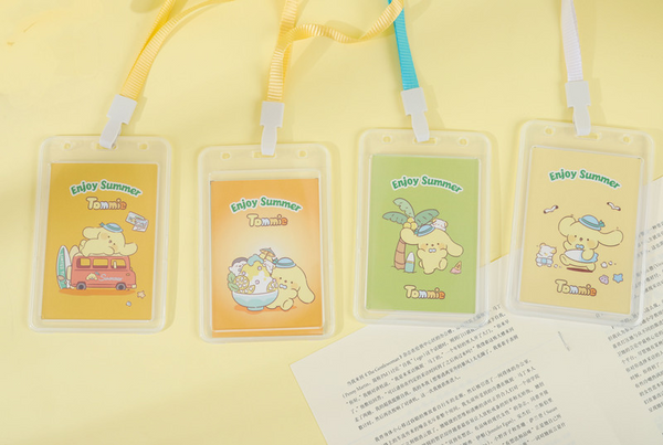 MIDI Sweet dumplings dog cool summer hanging rope plastic card cover  L/Mixed