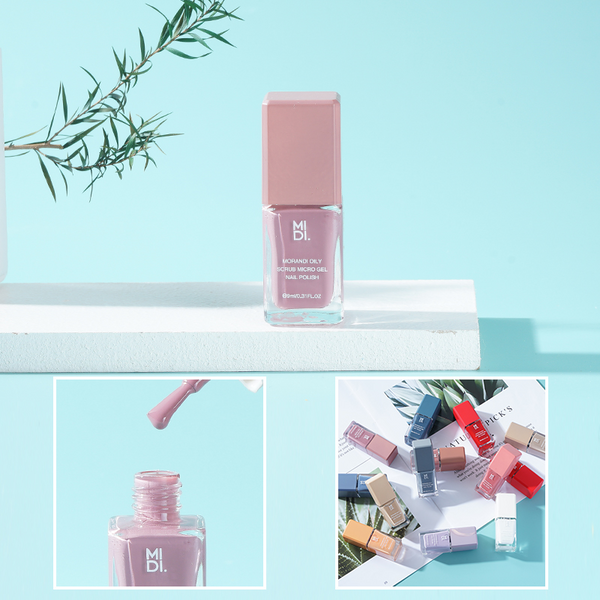 MIDI. Morandi Oily Scrub Micro Glue Nail Polish-05# Milk cofee