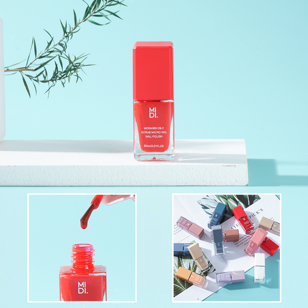 MIDI. Morandi Oily Scrub Micro Gel Nail Polish-16# Bright Red