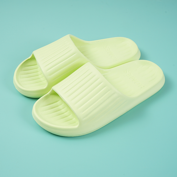 Midi Vertical Stripes Comfortable Non-slip Women's Home Slippers/Size 36-37 / Mint green