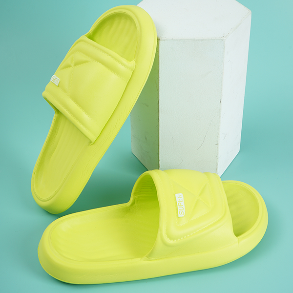 MIDI Comfortable Simple Letter Non-slip Women's Outdoor Slippers/Size 38-39 / Apple Green