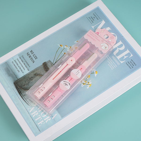 MIDI EMILY Tulip Eyebrow Trimmer Knife 2pcs Pack/Pink