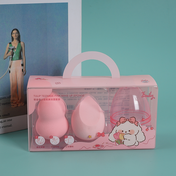 MIDI EMILY Tulip Girl Powder Beauty Makeup Egg 2pcs pack (complimentary Egg drag)