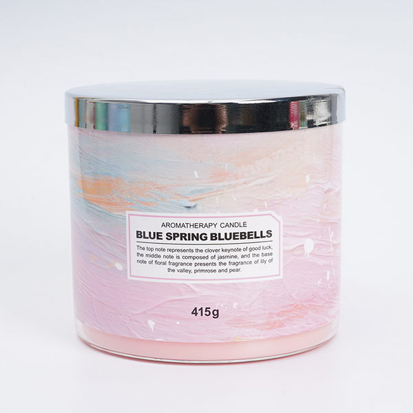 MID 415g three core glass silver cover cup aromatherapy candle/mixed