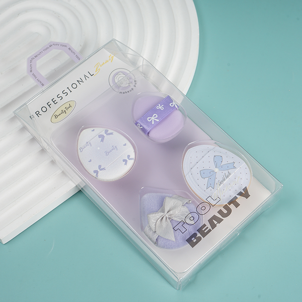 MIDI Purple Silver Series Mini Multi functional Powder Puff Combination/4 Pack