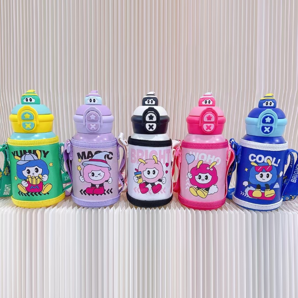 MIDI 500ml cartoon doll double drink children's thermos cup/mixed